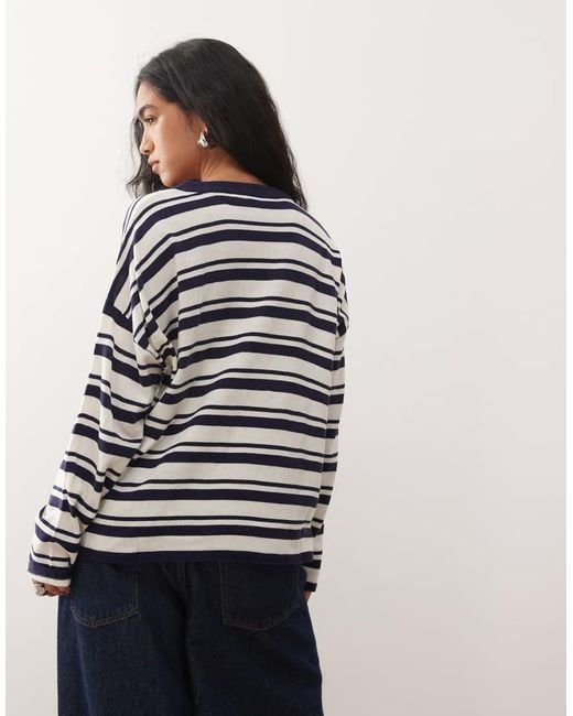 Collusion Blue Stripe Crew Jumper