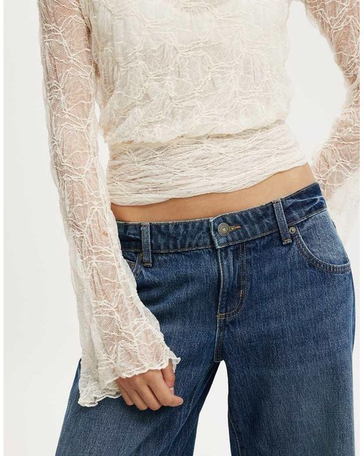 Cotton On Blue Sofia Lace Long Sleeve Top
