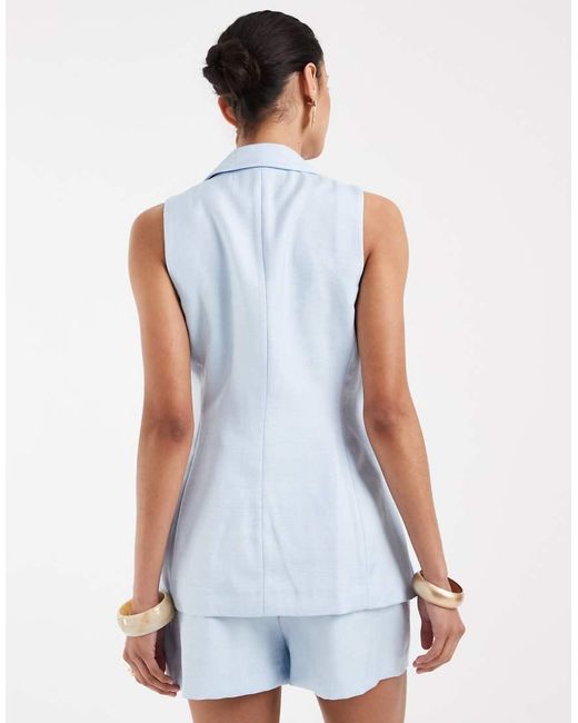 River Island Blue Halterneck Tailored Waistcoat