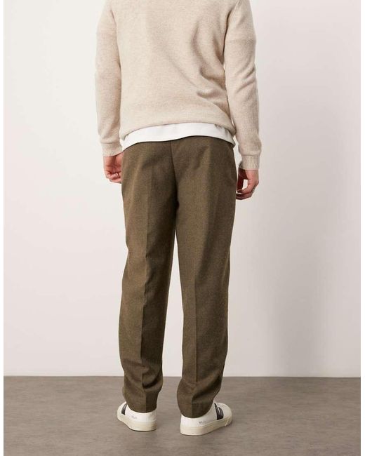 Pantalones De Vestir Verde De Corte Tapered Extragrande Con Pinzas Delanteras De Tejido Cepillado De ASOS de hombre de color Natural