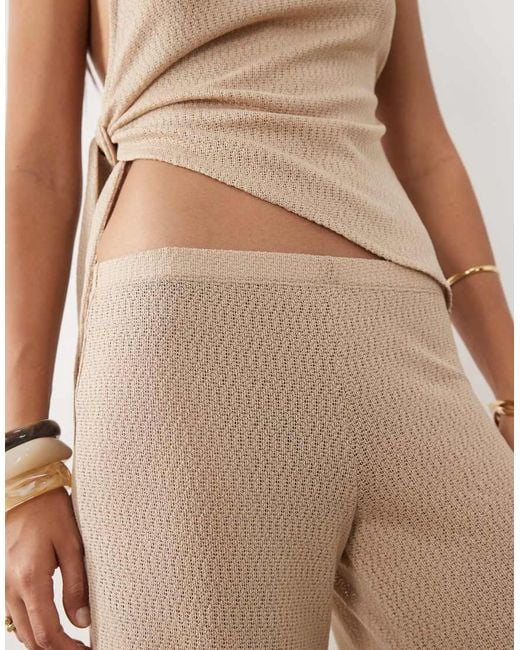 ASOS Natural Textured Wide Leg Co-ord Trouser