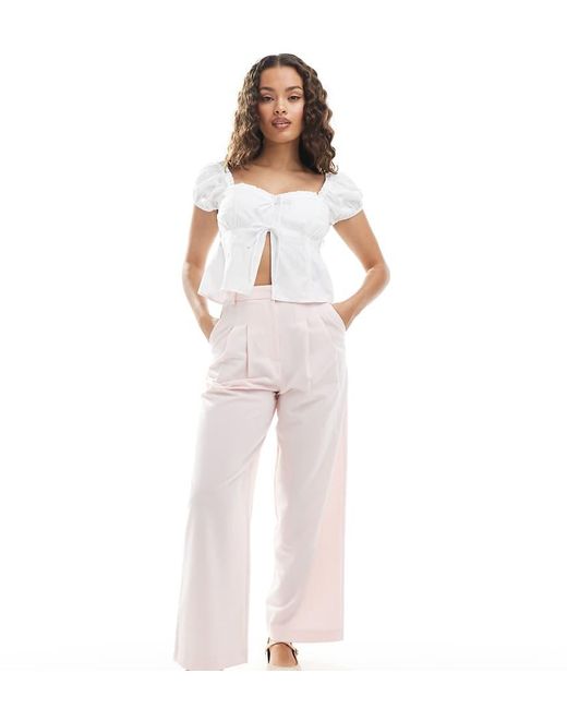 Pantalones De Sastre Rosas De Pernera Ancha De Miss Selfridge de color Pink