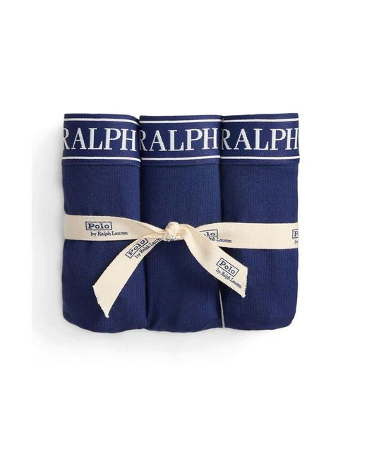Polo Ralph Lauren Blue Essentials Bundle 3 Pack Solid Thong