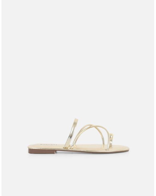 SIMMI Brown Zina Toe Detail Flat Sandals