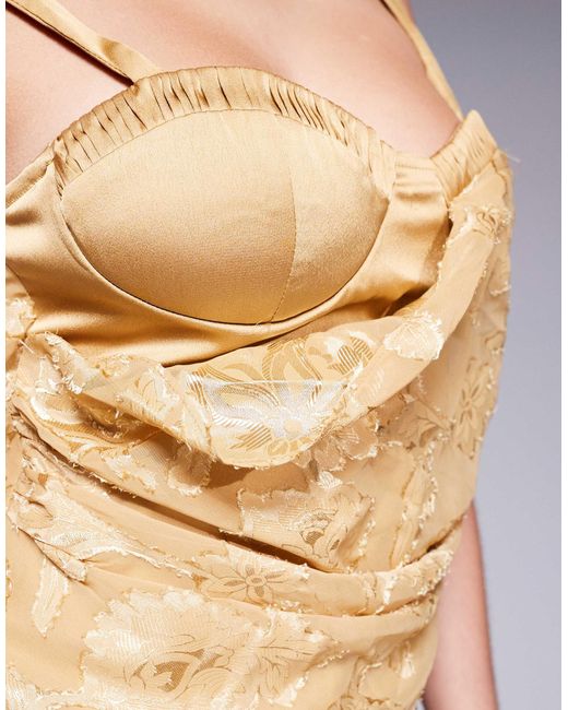 ASOS Metallic – drapiertes korsett-maxikleid