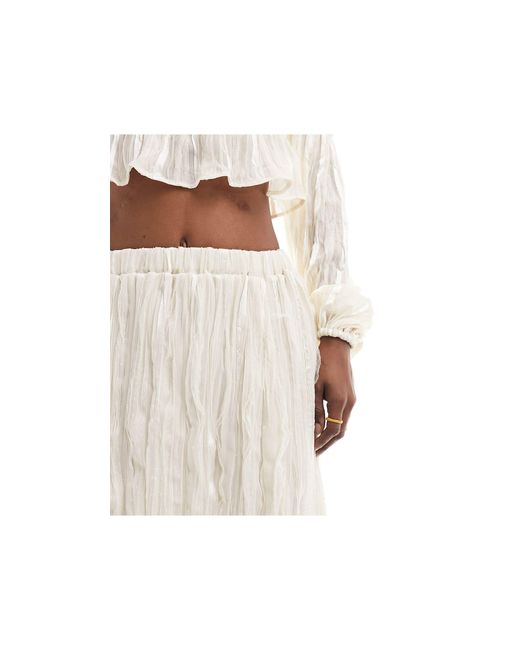 Daisy Street White Layered Hem Maxi Prairie Skirt