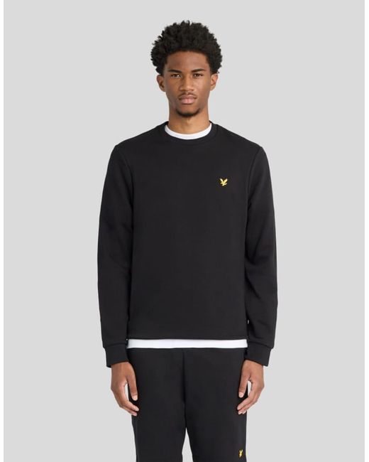 Lyle & Scott Black Mid Layers Sports Loopback Crew Neck for men