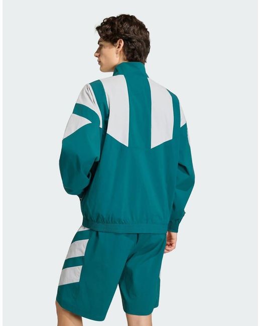 Adidas Originals Green Blocked Track Top for men