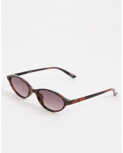 ASOS Brown Slim Oval Sunglasses