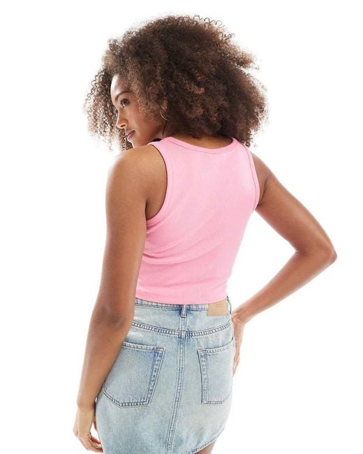 JJXX Red Fallon Ribbed Cropped Vest