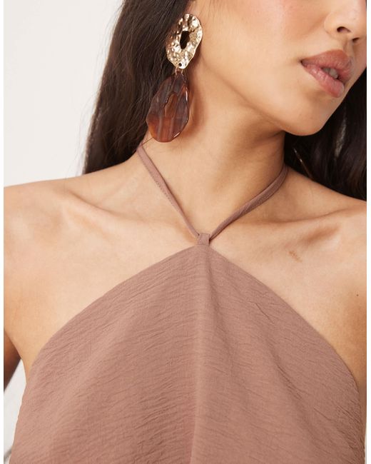 ASOS Brown Tailored Floaty Halter Neck Co-ord