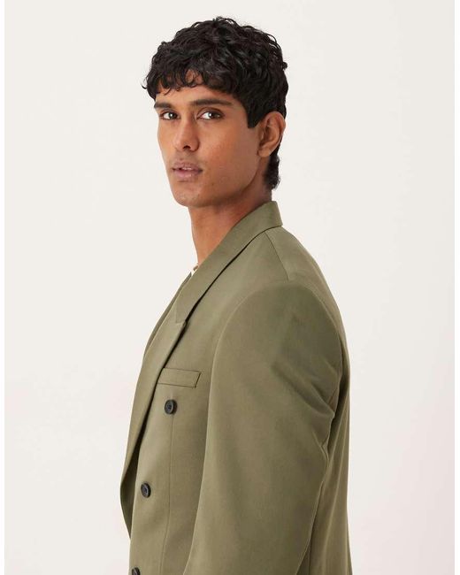 ASOS Green Regular Double Breasted Suit Jacket for men