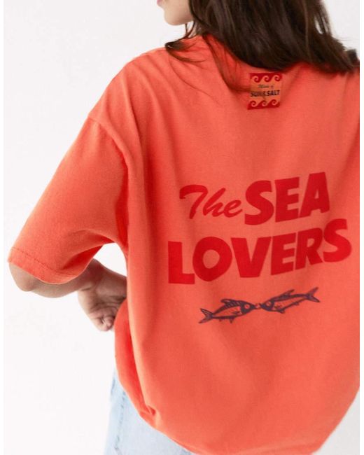 Pull&Bear Red T-shirt With Fish