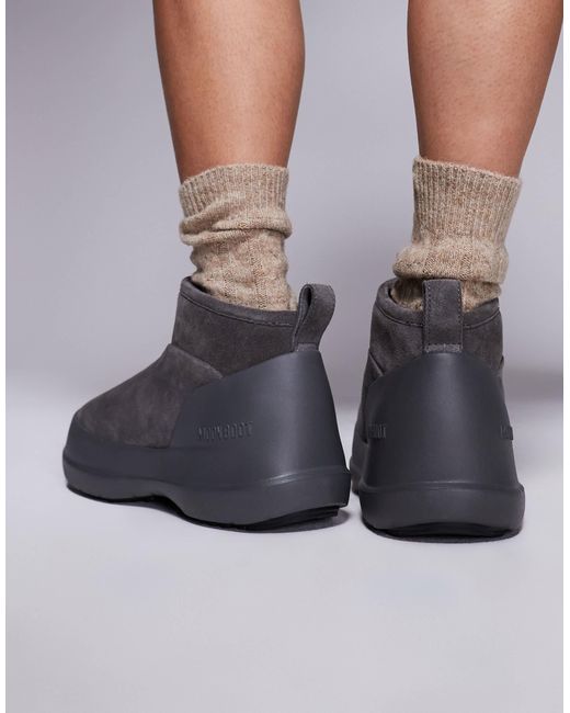 Luna low - bottines unisexes basses Moon Boot en coloris Gray