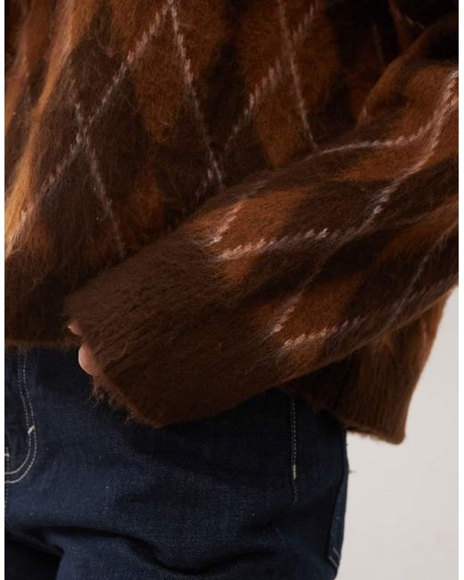 Reclaimed Vintage Brown V-neck Jumper