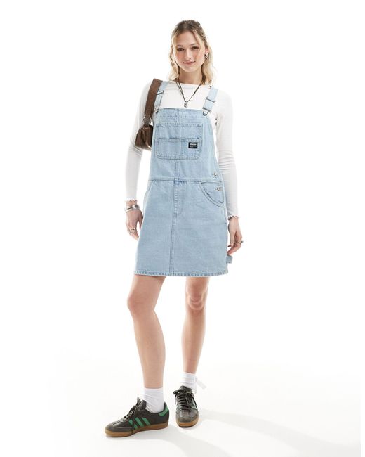 Dr. Denim Blue Connie Relaxed Fit Mini Dungaree Dress