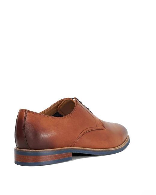 Dune Brown Wide Fit Stanleyy Wf Lace Up Shoes for men