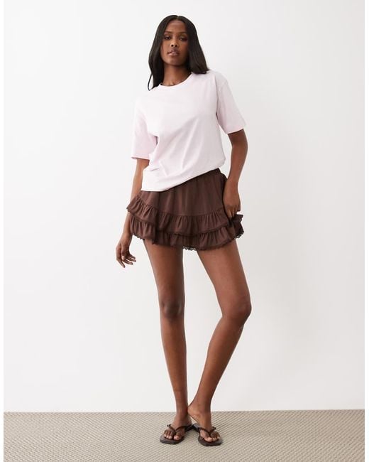 Gina Tricot White Short Sleeve Boxy T-shirt