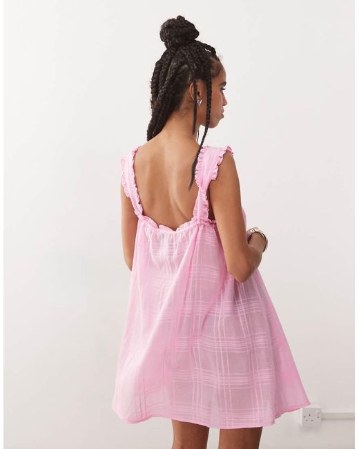 Collusion Pink Check Swing Beach Dress