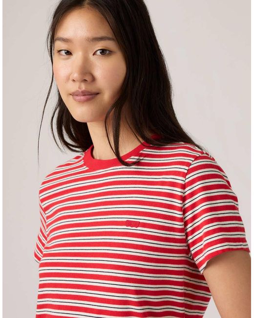 Levi's Red Favorite Cotton Striped Tee