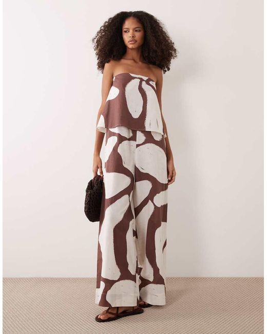 ASOS Pink Bandeau Double Layer Jumpsuit