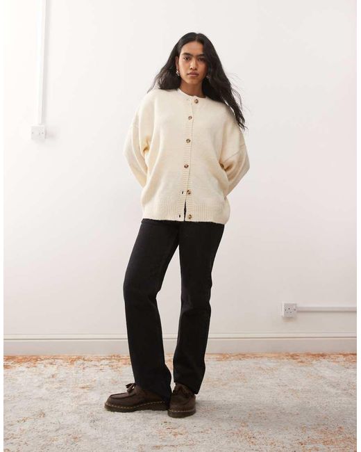 Collusion Natural Oversized Crew Neck Cardi