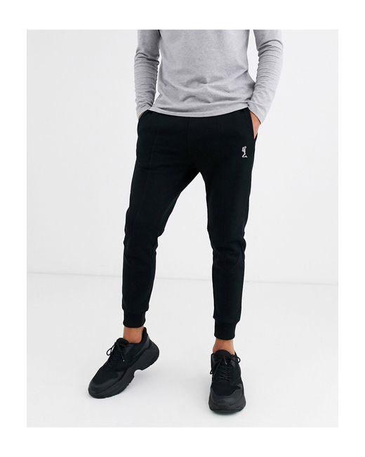 black slim fit joggers mens