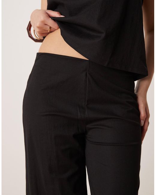 Mango Black – weit geschnittene leinenmix-hose