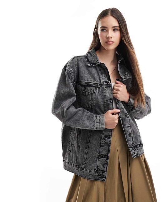 Brave Soul Black Oversized Denim Jacket