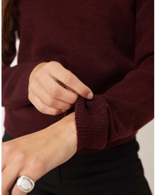Mango Purple Round Neck Jumper
