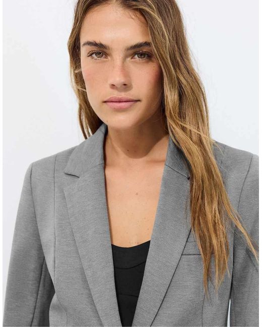 Stradivarius Gray Slim Fit Blazer