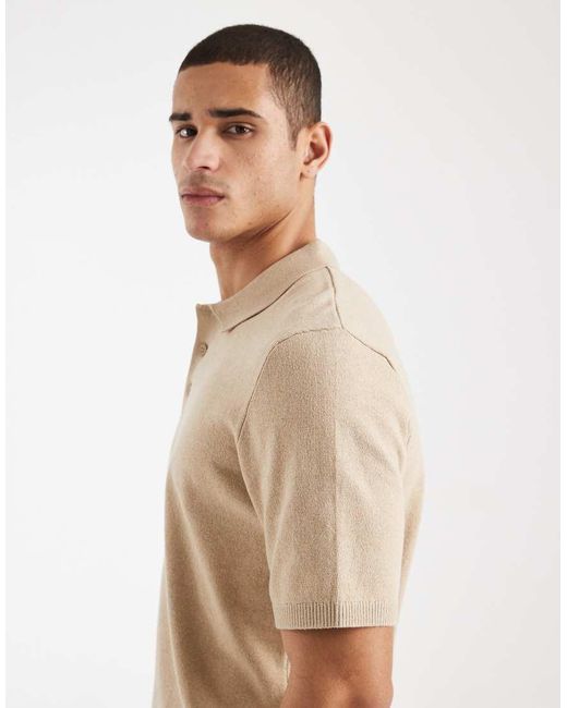 JJ Rebel Natural Knitted Polo for men