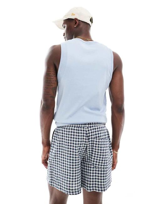 Pantaloncini Testurizzati A Quadretti Color Blu E Bianco di ASOS in Blue da Uomo