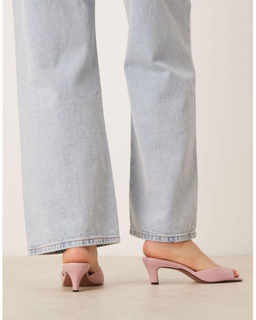 ASOS Pink Hailey Mid Heel Mules
