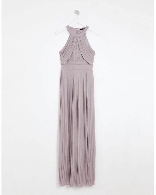 tfnc bridesmaid exclusive pleated maxi dress in grey