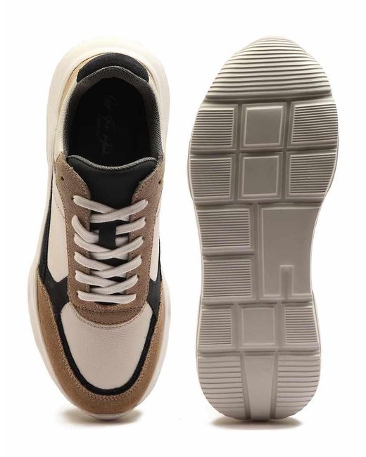 OFF THE HOOK Natural 'Roxy' Casual Lace-Up Leather Trainers for men