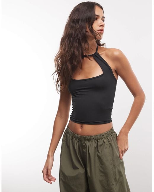 Collusion Black Keyhole Halter Top