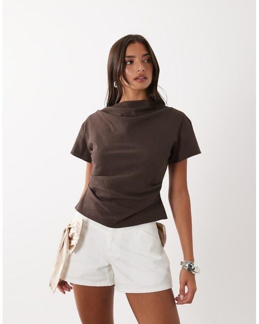 ASOS White High Waisted Flippy Short With 3d Bow Detail