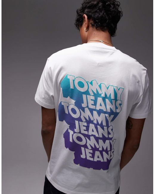 T-shirt avec logo superposé au dos Tommy Hilfiger pour homme en coloris Multicolor