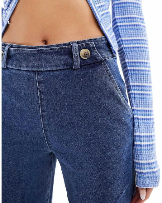 Jdy Blue High Waisted Wide Leg Jean