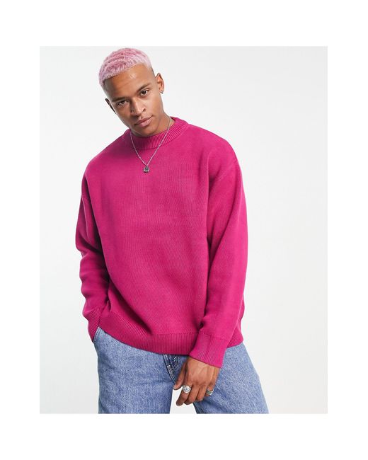Weekday John Oversized Sweater in Pink for Men | Lyst