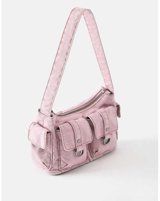 Borsa A Spalla Con Tasche Multiple di Pull&Bear in Blue
