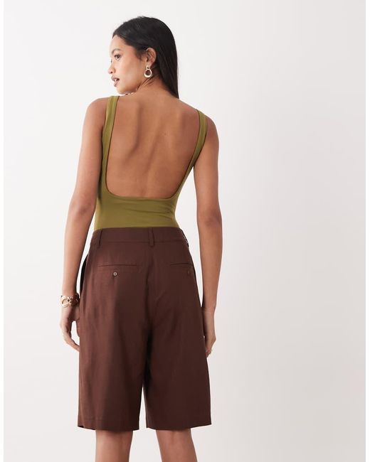 Miss Selfridge Purple Sculpted Low Back Bodysuit