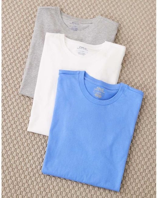 Polo Ralph Lauren Blue 3 Pack Lounge T-shirts for men