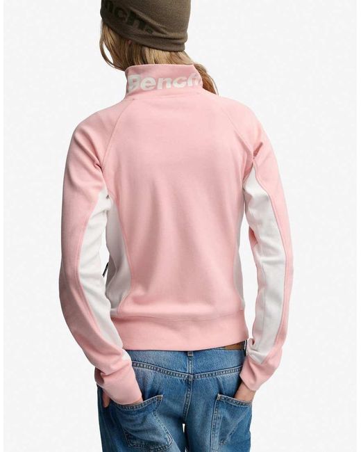 Bench x Superdry & Co Blue High Neck Contrast Track Top