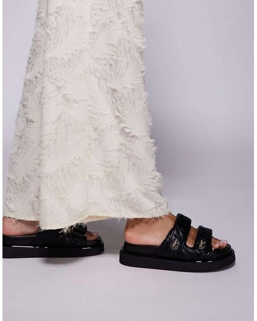 River Island Black Quilted Dad Sandal