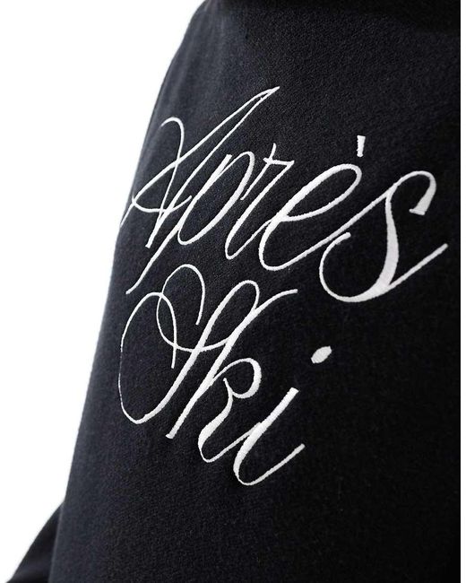 Sudadera Negra Con Capucha Y Bordado "Après Ski" De X Felicia Wedin (Parte De Un Conjunto) 4th & Reckless de color Black