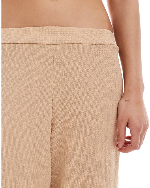 Pantalon large d'ensemble en tissu texturé - taupe ASOS en coloris White