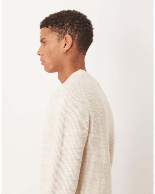 Mango – strukturierter strickpullover in Natural für Herren