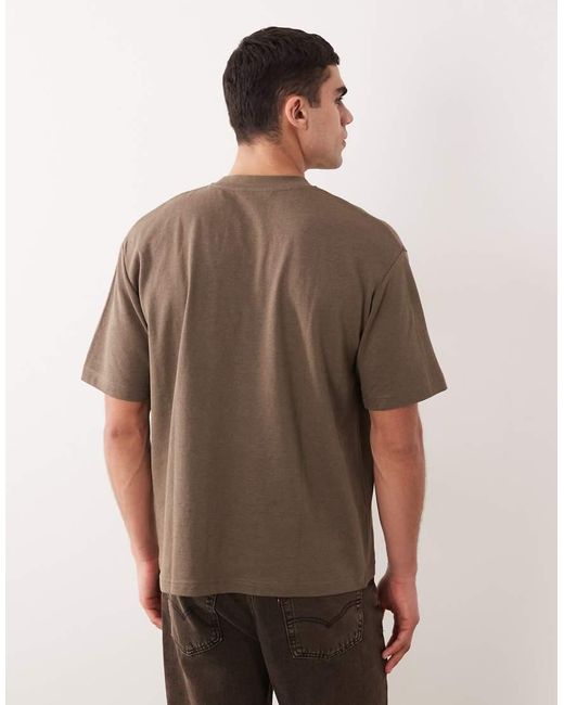 SELECTED Brown Heavyweight Oversized T-shirt for men